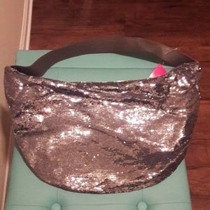 Dark Smoke Grey Sequence Hobo Bag
